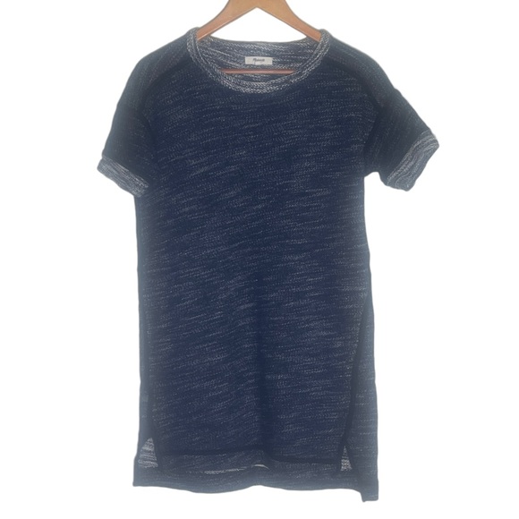 Madewell Marled Blue Short Sleeve Sweater Dress - Picture 1 of 9